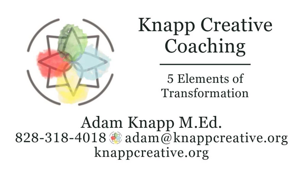Colorful logo with star and leaf elements representing creative coaching.